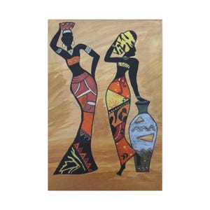 Cuadro Africano Gigante - Arte Mural Vertical Gran Formato - Lienzo Decorativo 81x122cm - Estilo Étnico Vibrer