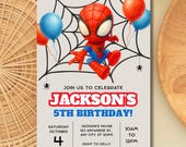 Spiderman Birthday Invitation | Editable Canva Template | Printable Kids Birthday Invite