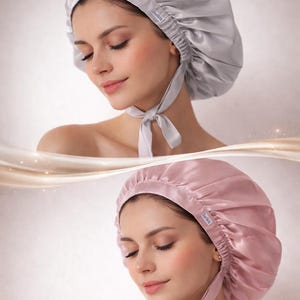 Haube aus 100 % natürlicher Maulbeerseide | Anti-Frizz | Haarpflege Bild 2