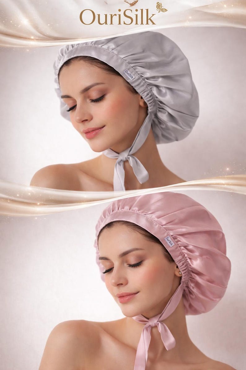 Haube aus 100 % natürlicher Maulbeerseide | Anti-Frizz | Haarpflege Bild 2