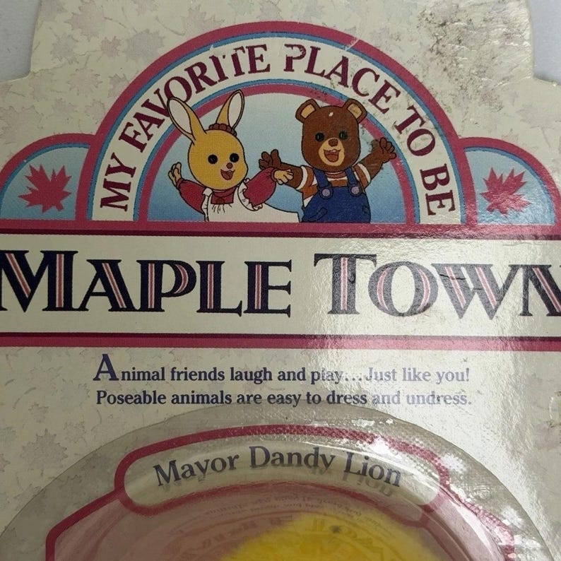 Vintage 1986 Calico Critters Sylvanian Dandy Lion Mayor Maple Town Figure NIP image 4