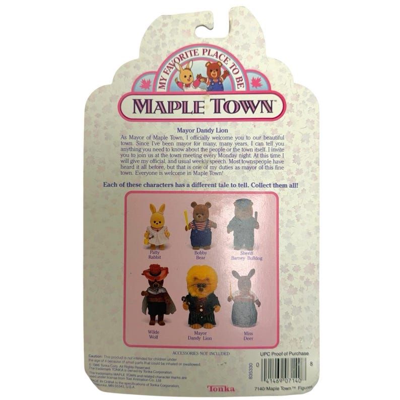 Vintage 1986 Calico Critters Sylvanian Dandy Lion Mayor Maple Town Figure NIP image 2