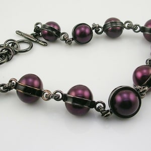 Vintage Signed Modernist Stunning Purple Lucite Stone Station Jewelry Adjustable Length Necklace NWT Unisex