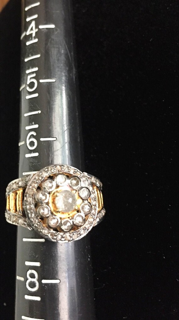 Gift Vintage Halo Diamond Ring Size 7 Women's Mens