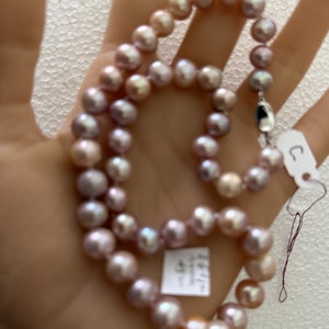 Japanese Lake Kasumiga Bead Nucleated Hybrid Multi Colors 8.6mm - 11mm Baroque Pearl 17.75 inch Necklace