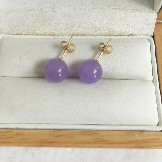 Gift Authentic 8mm Ball Posts Studs Lavender Burm… - image 1