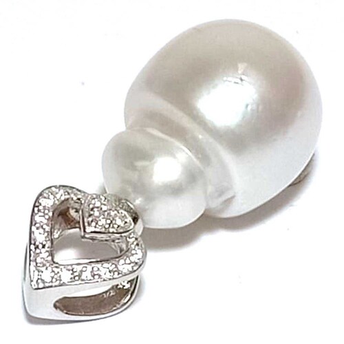 White Light Silver Blush Pink Overtone 16mm Baroque Australian South Sea Saltwater shops Pearl Pendant 925 Silver Necklace Chain PP040 w/ Chain
