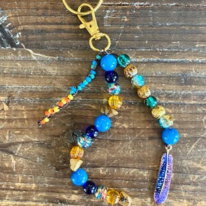 Home Tree Bag Charm: Avatar Films, Omaticaya Inspired, Glass Beads and Twine.