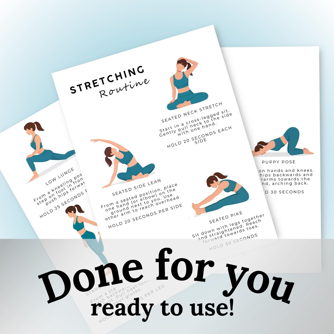 Print Off Stretching Routine Stretching Routine | Printable Daily Stretch Routine | Home Workout ...