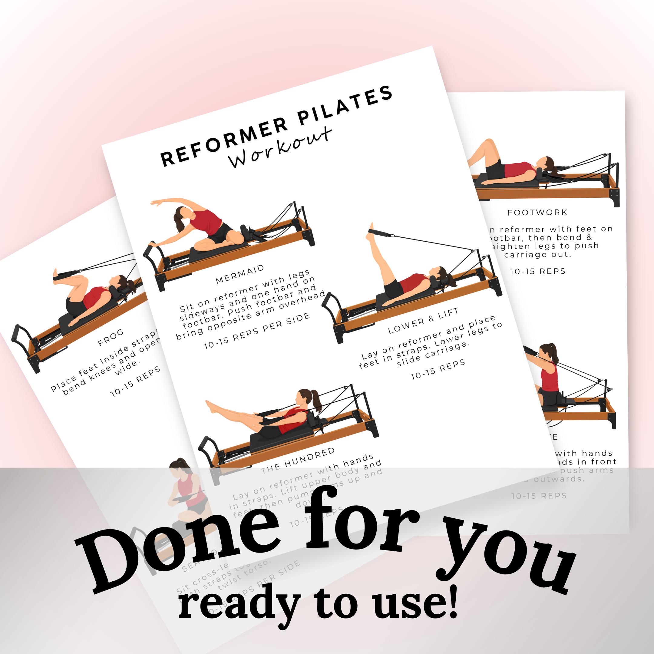 Reformer Pilates Full Body Workout Printable PDF | Pilates Routine ...