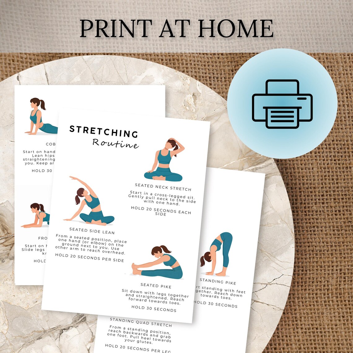 Flyer Stretch Routine Stretching Routine | Printable Daily Stretch Routine | Home Workout ...