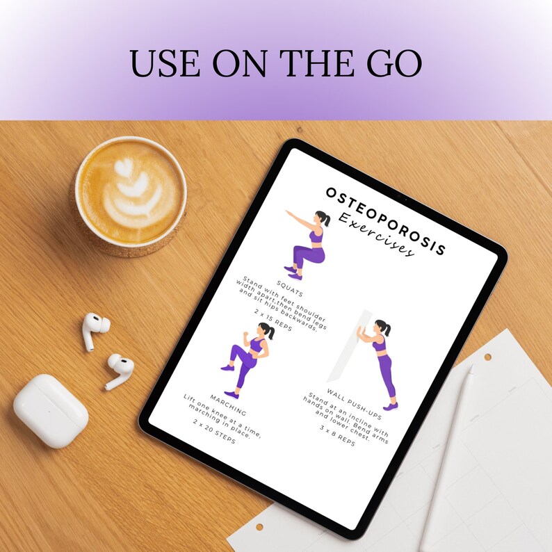 Osteoporosis Exercises Chart | Printable Daily Low Impact Workout ...