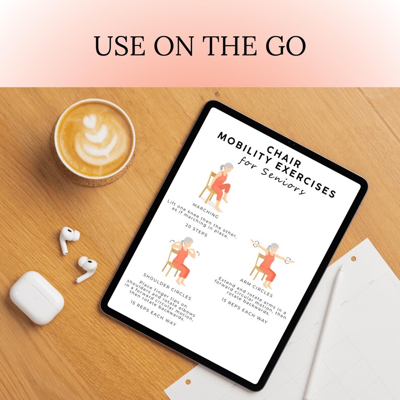 Printable Mobility Chair Mobility for Seniors | Printable Workout Poster | Chair Workout ...