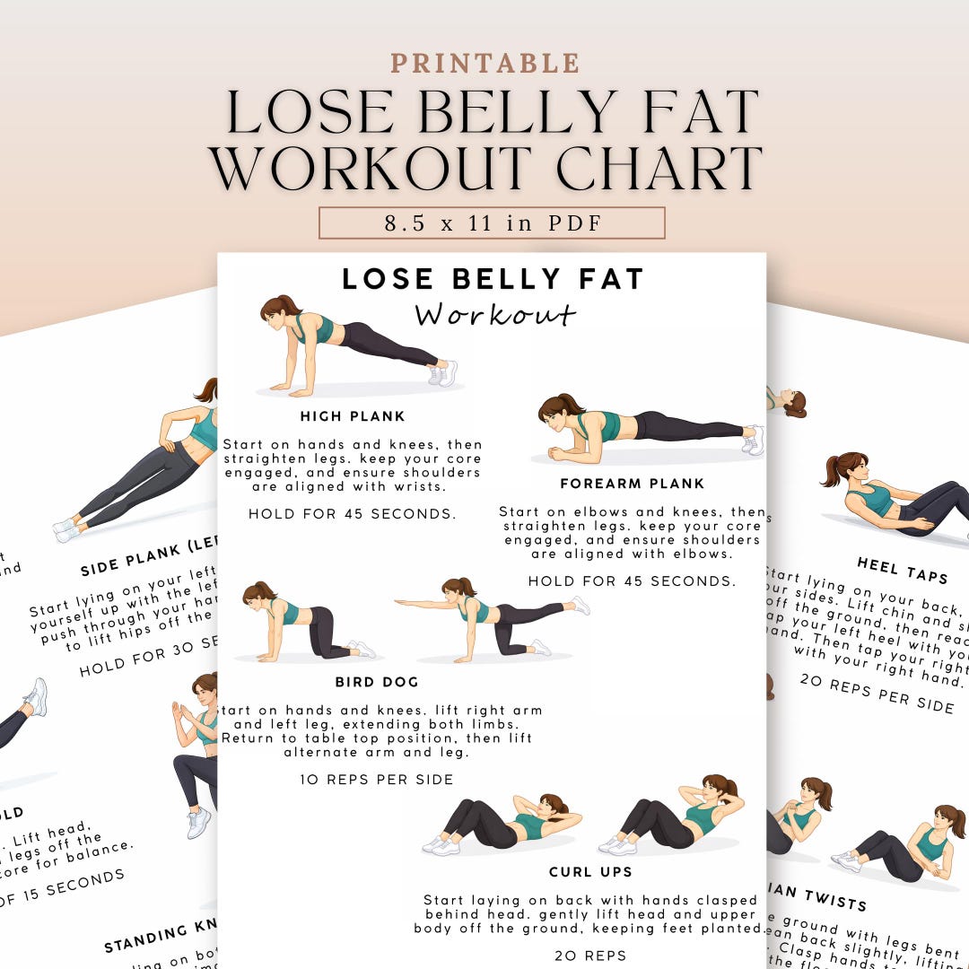 Belly Exercise .pdf Lose Belly Fat | Low Impact Belly and Waist Workout | Ab Exercises ...