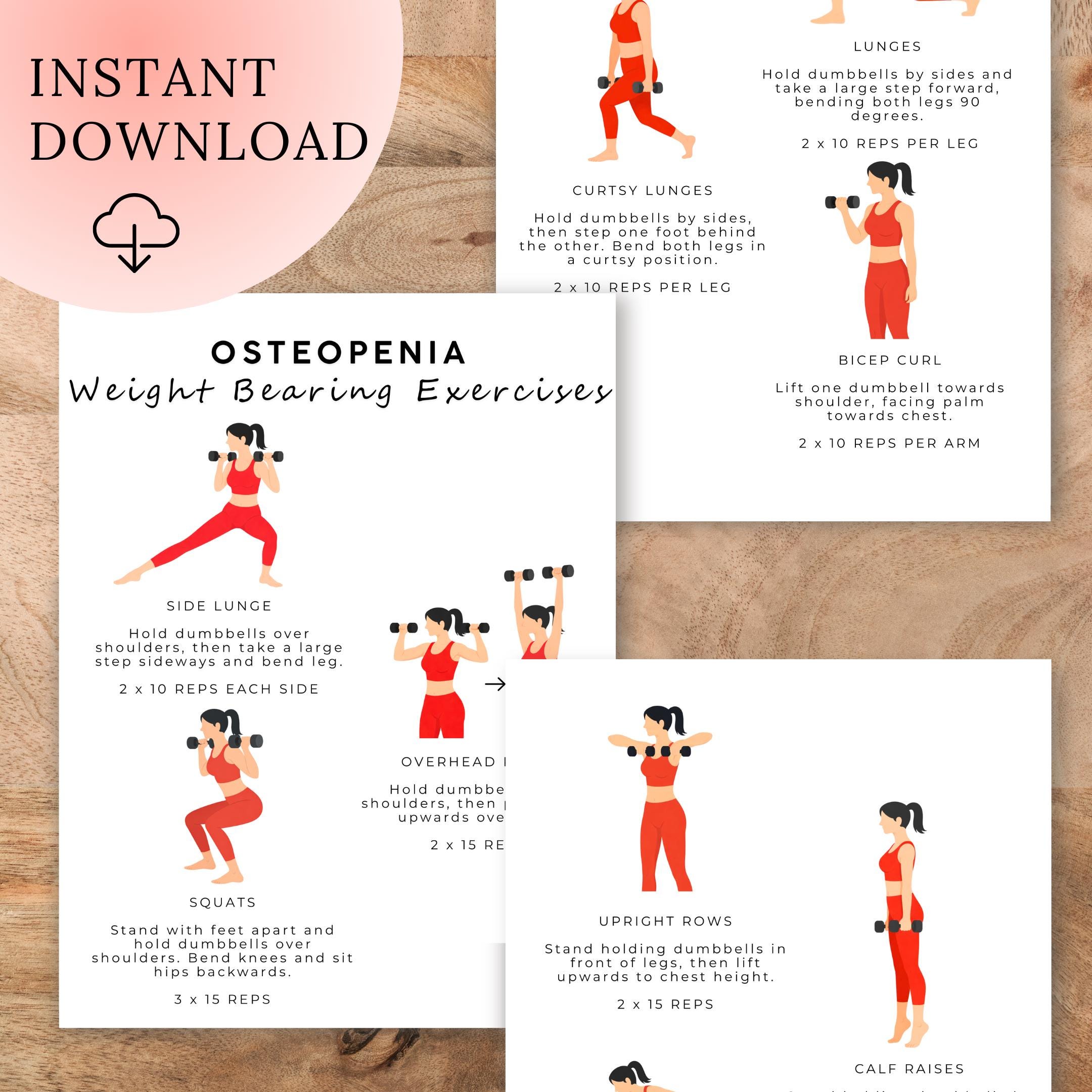 Weight Bearing Exercises for Osteopenia | Printable Home Workout ...