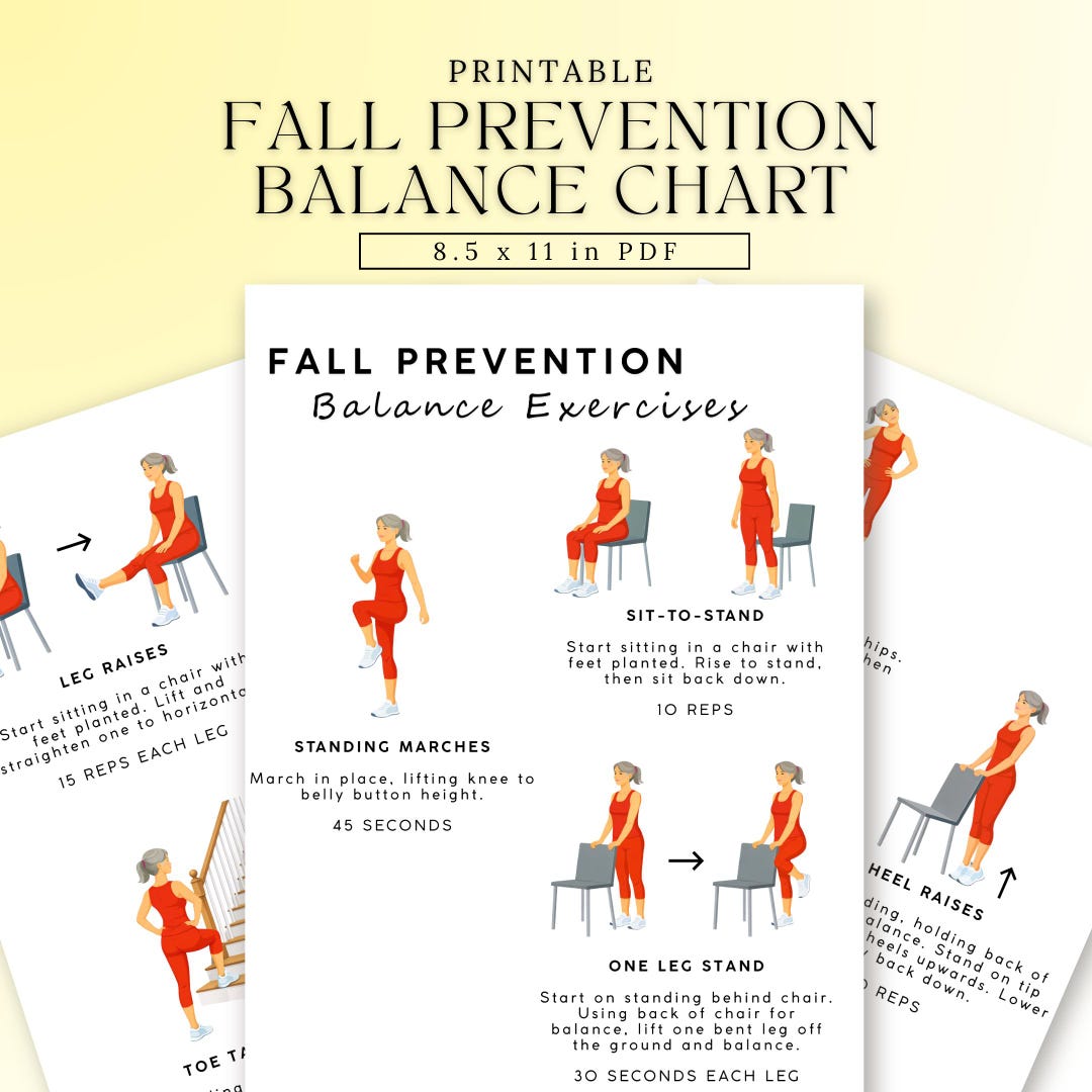 Fall Prevention for Seniors | Senior Workout Plan | Balance Chart ...