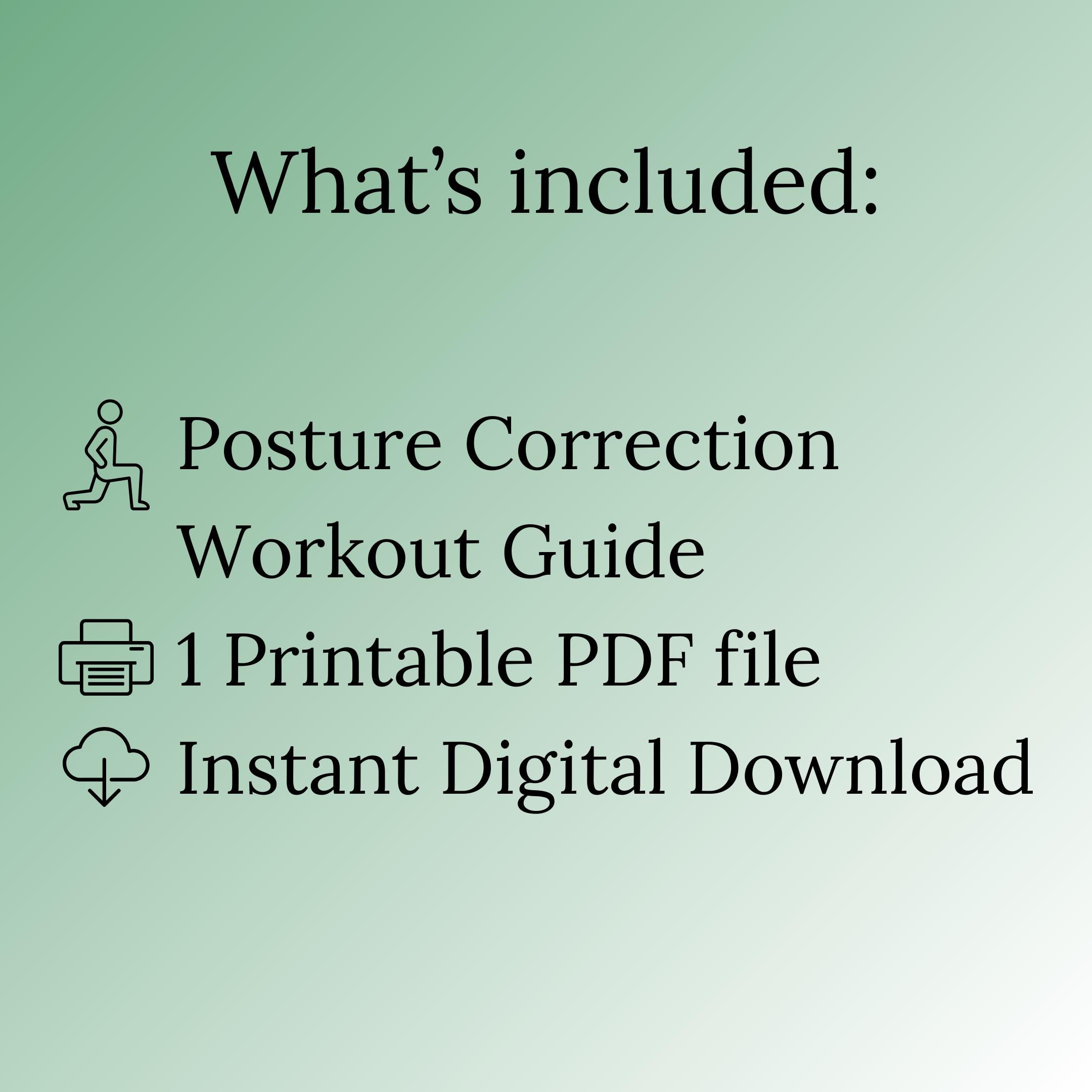 Posture | Printable Workout Chart | Posture Corrector | Back Pain ...