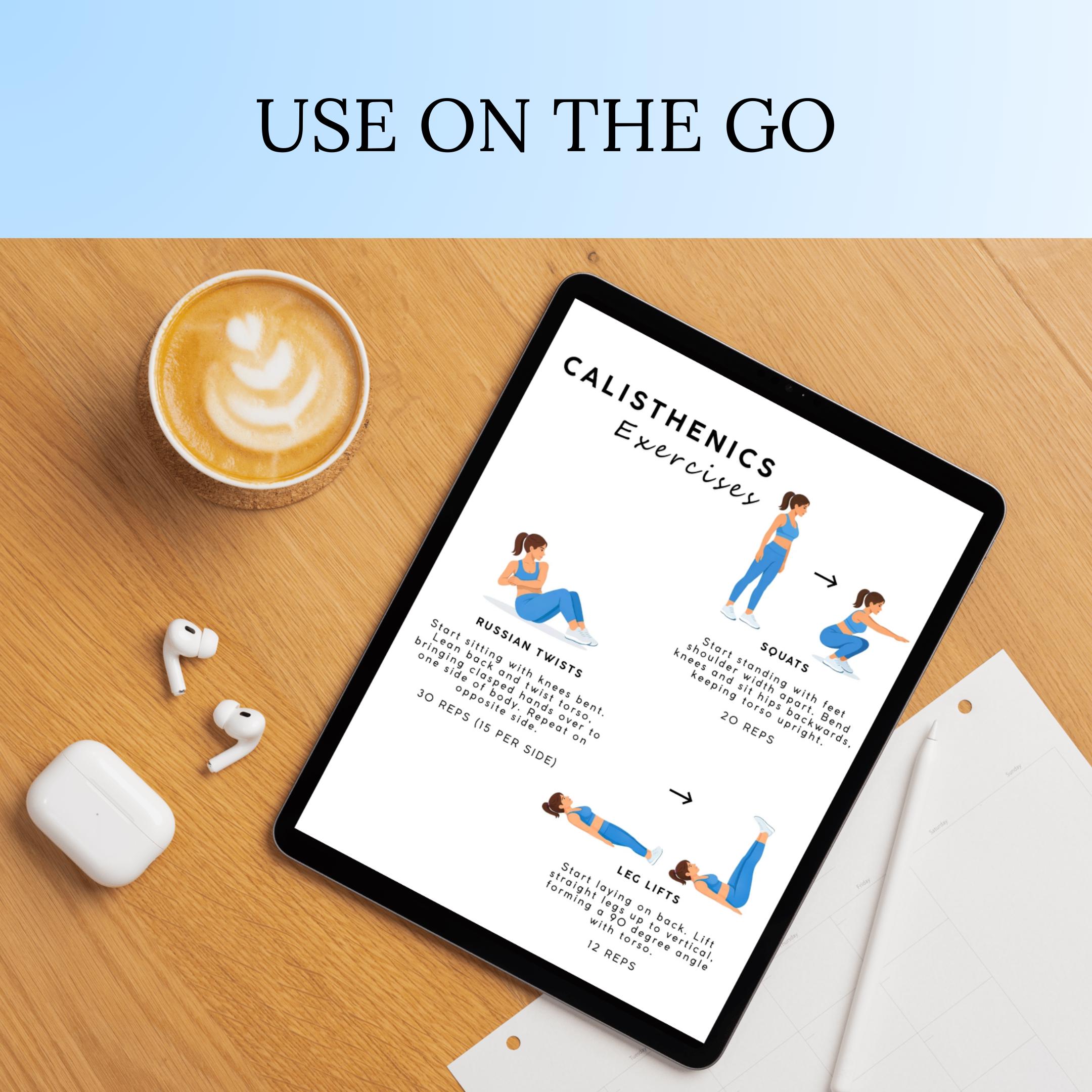 Calisthenics Workout Plan | Printable Exercise Chart | Full Body Exercises | Calisthenic Workout ...
