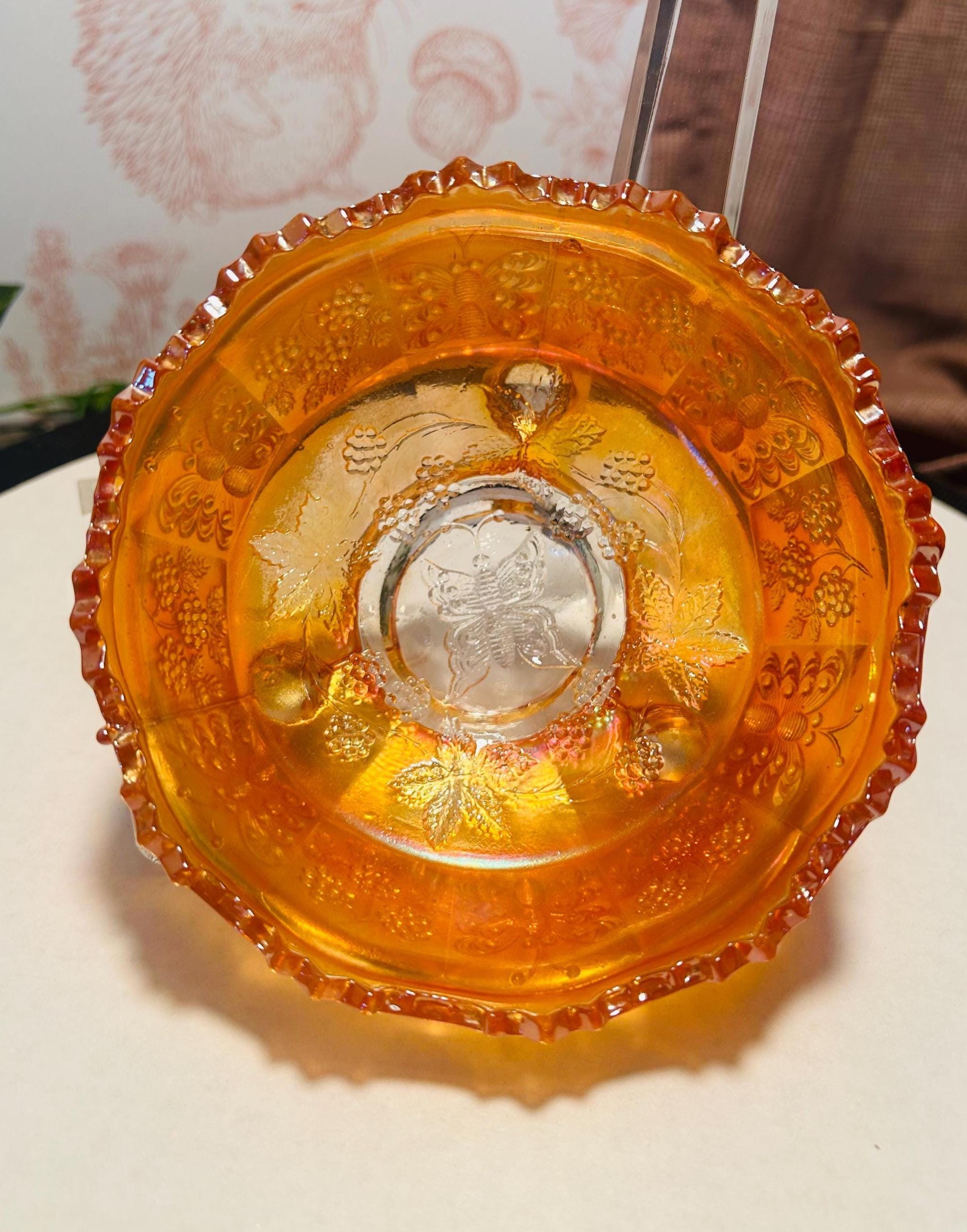 Fenton Butterfly Carnival Glass - Etsy