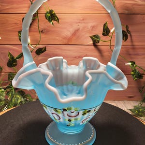 Fenton Basket Hand Painted and Signed - Etsy