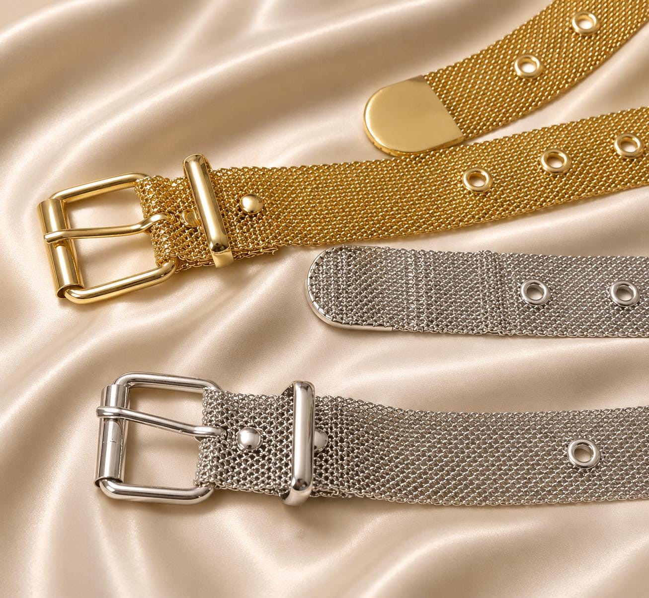 Gold Mesh Waist Belt - Etsy