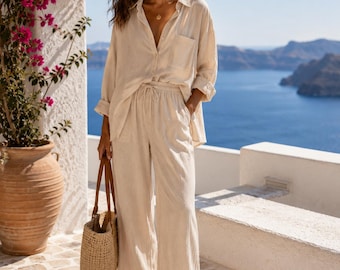 Women’s Linen Two-Piece Set – Relaxed Summer Outfit