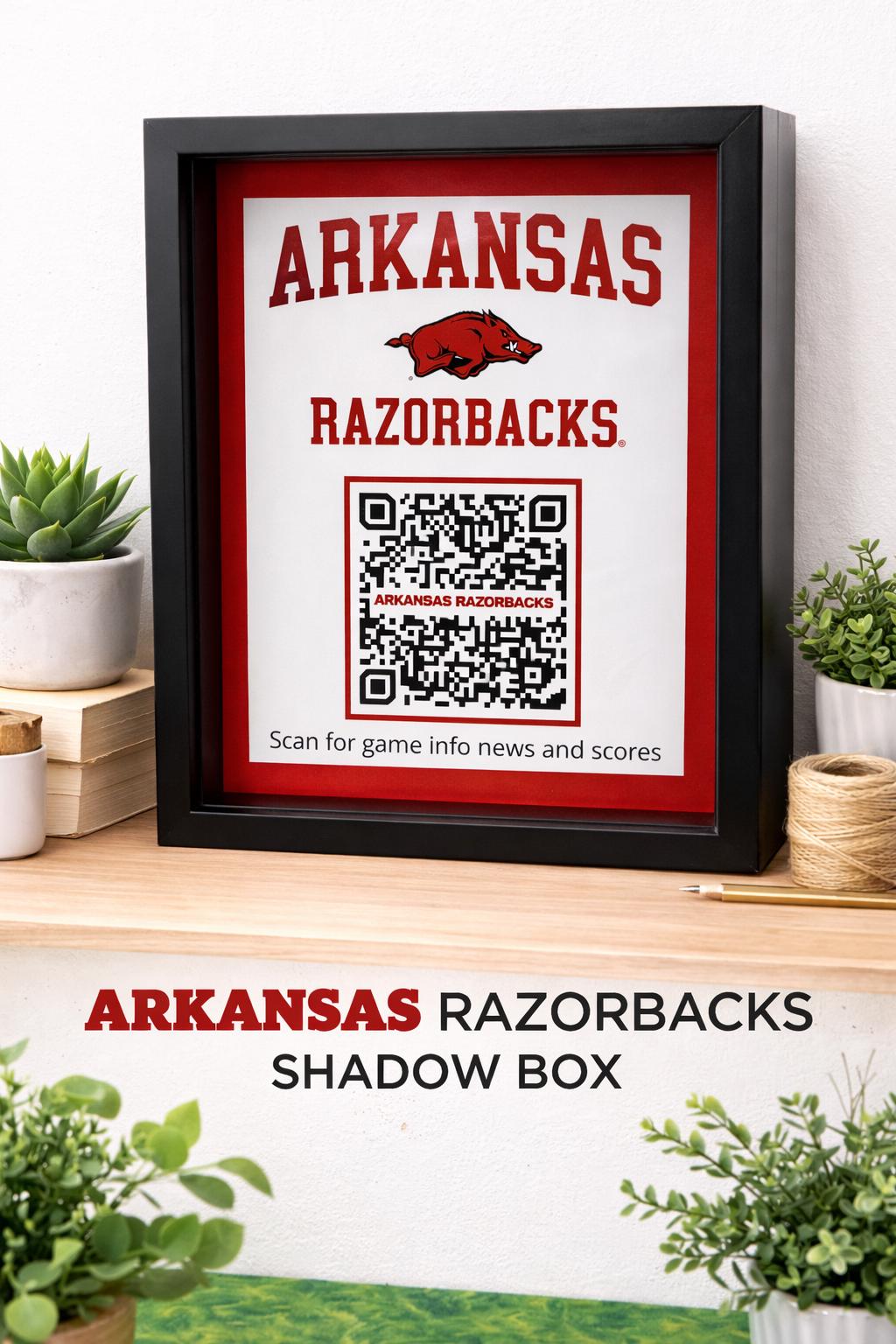 Arkansas Razorbacks Shadow Box | Hogs Fan Gift | Man Cave Decor ...