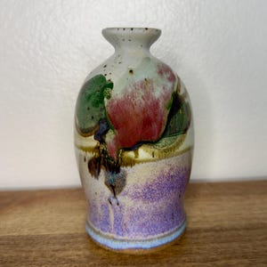 Vintage Chappelle Happy Valley Pottery Vase, Signed Studio Art Pottery, Drip Glaze Stoneware, Cottagecore Shelf Decor Gift