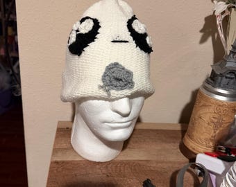 Handmade Cartoon Gamer Beanie: Knit Crochet Panda Design