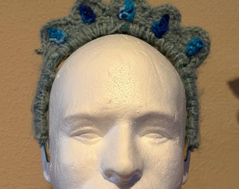 Crochet tiara headband frozen