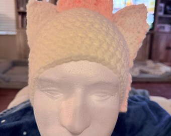 Cat ear beanie with bow