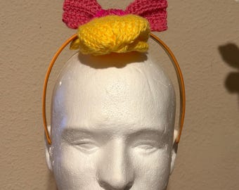 Daisy Duck inspired headband knit and crochet