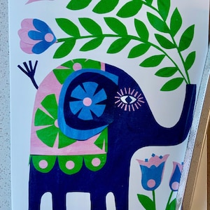 Carte de voeux éléphant folklorique