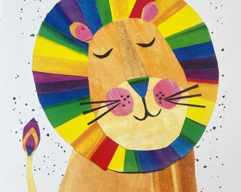 Rainbow Lion Poster