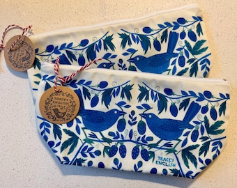 Blue Bird Zipper Pouch