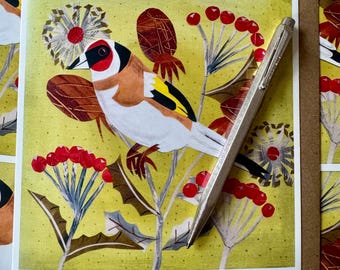 Gold Finch Grußkarte