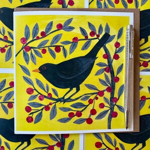 Biglietto d'auguri "uccello nero"