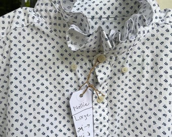 NELLIE (LARGE) Ditsy Flower Print Men's Shirt Reworked into One-of-a-Kind Feminine Fashion