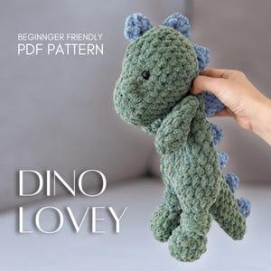 Dinosaur Crochet Pattern – Dino Amigurumi Snuggler Plushie - Kids Dinosaur Gift - Crochet Toys - Stuffed Animal - Plush Lovey Baby Keepsake