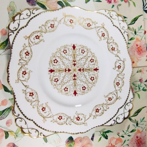 Tuscan Fine Bone China Richelieu Pattern Square Cake Plate Tuscan Eared Cake Plate