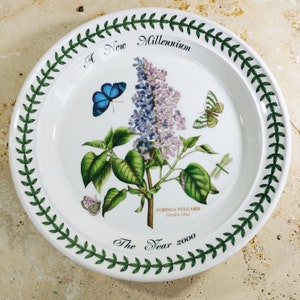 Portmeirion Botanic Gardens Ein neues Jahrtausend Das neue Jahr 2000 Teller Gartenflieder Syringa Vulgaris 21cm