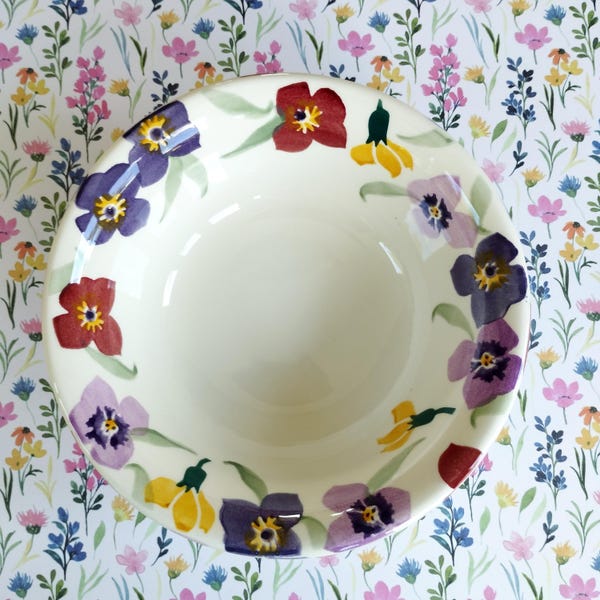 Miska na płatki zbożowe Wallflower Border firmy Emma Bridgewater w doskonałym stanie.