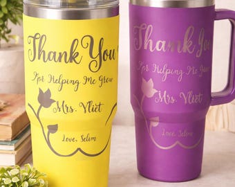 Personalized Tumbler for Teachers | Custom Thank You Tumbler