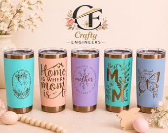 Bicchiere personalizzato con incisione per la mamma / Regalo per la festa della mamma in acciaio inossidabile con incisione laser