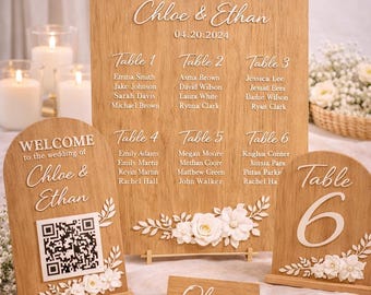 Kit di cartelli per matrimoni / Cartello di benvenuto in acrilico o legno, tableau de mariage, numeri per i tavoli, segnaposto