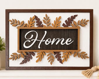 Cartello decorativo per la casa in legno stratificato e acrilico / Decorazione da parete per l'ingresso in stile rustico