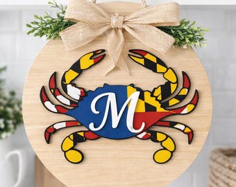 Cartello personalizzato in legno con monogramma dello stato da appendere alla porta – Cartello personalizzato con lo stato