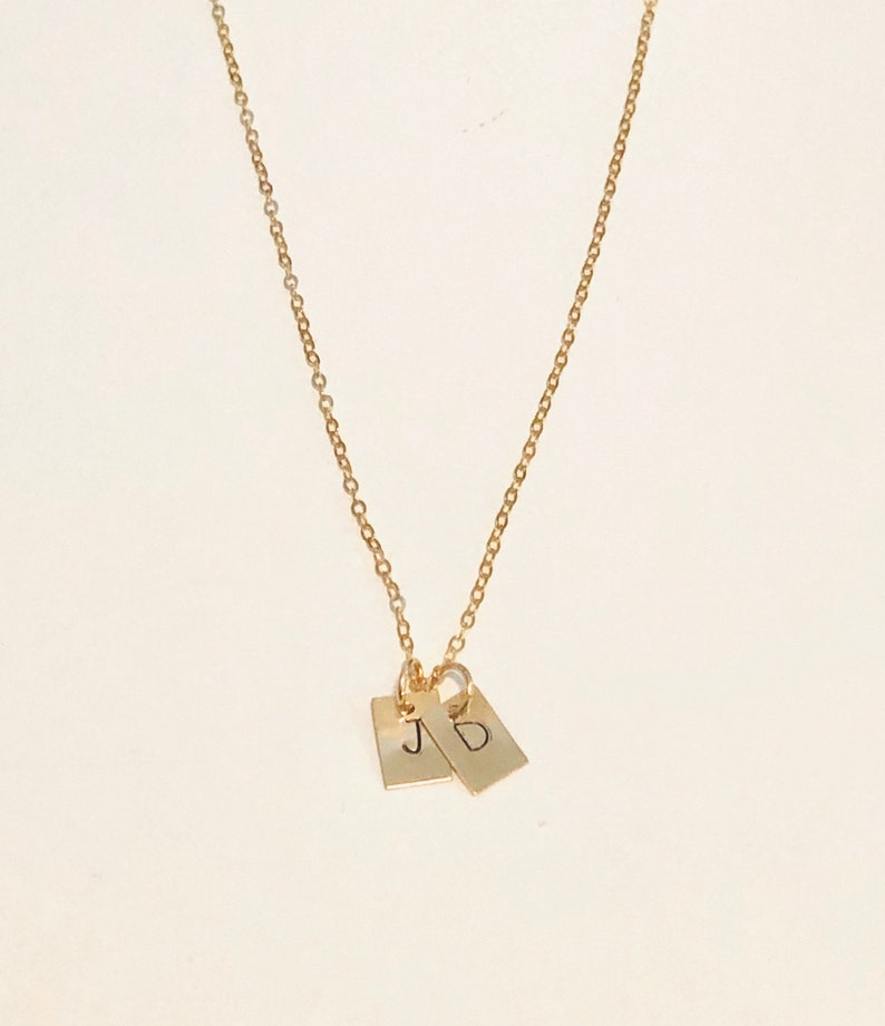 14kt Gold Filled Hand Stamp Letter Necklace extra charms Etsy