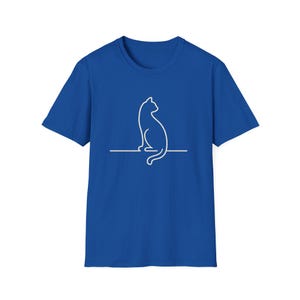 Minimalistisches Katzen-Linien-Kunst-Shirt, einfache Katzen-Grafik-T-Shirt, Unisex-Katzenliebhaber-T-Stück, modernes minimales T-Stück, ästhetisches Katzen-Shirt Bild 6