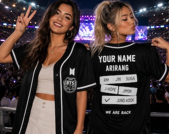 Maglia da baseball personalizzata, canotta Kpop, maglia da baseball personalizzata per ARMY, merchandising per i fan del tour mondiale